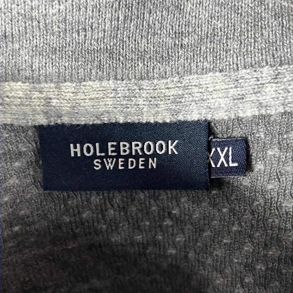 Holebrook Sweden Vest Men's XXL Heather Grey Wool Blend Full‎ Zip Zipped Pockets